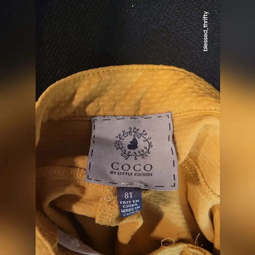 Coco By Little Cocoon Mustard Skirt with Pockets & Belt Loops - Size 8T